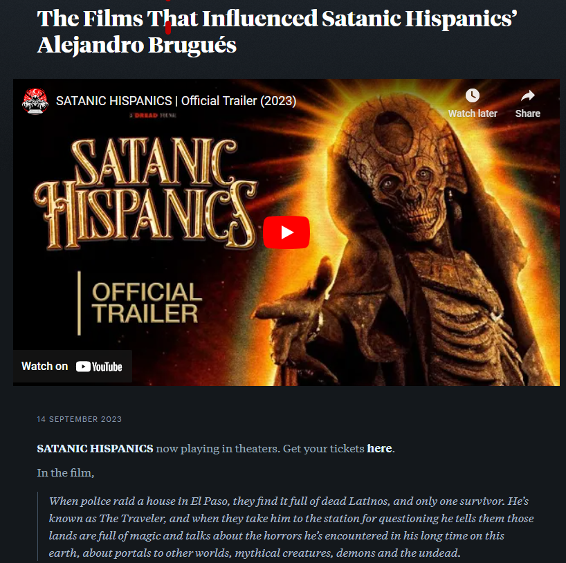 The Films That Influenced Satanic Hispanics’ Alejandro Brugués